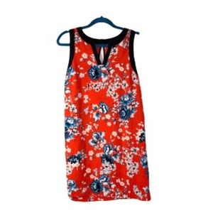 Kensie red floral shift dress M